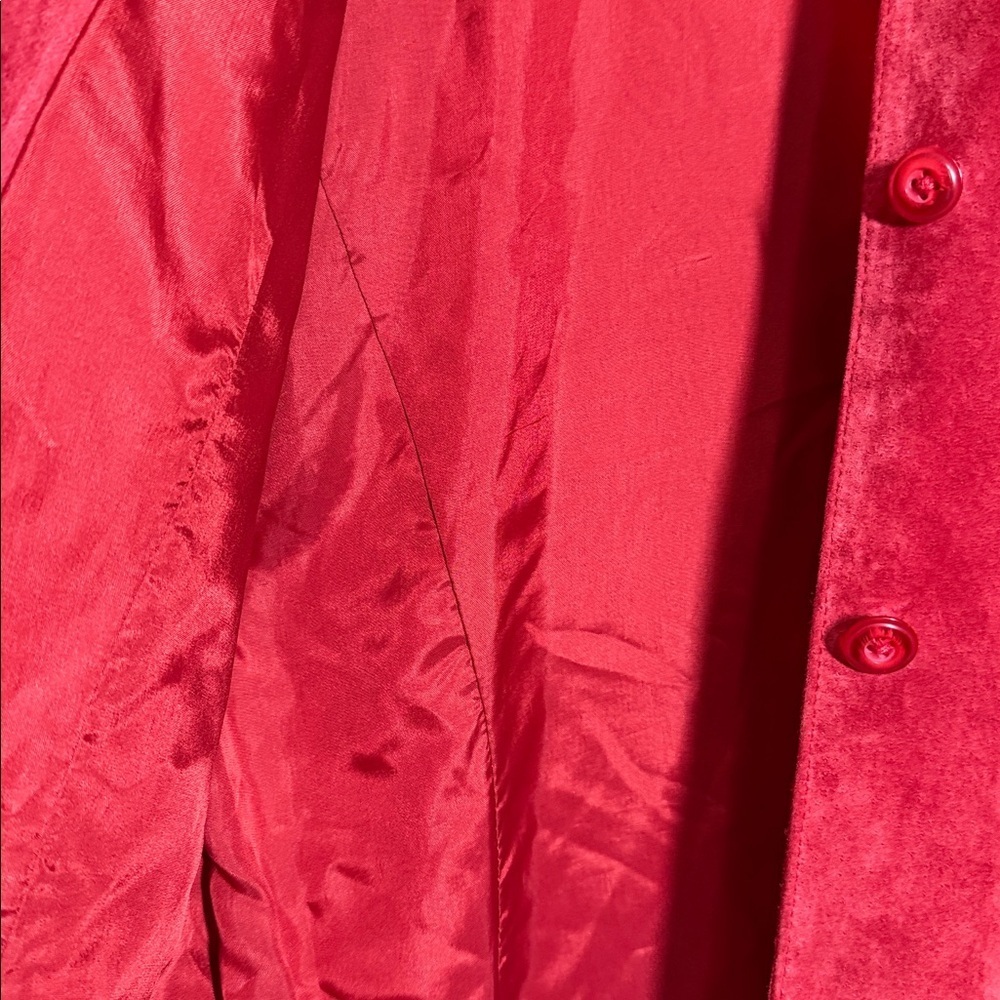 August Silk Logic Shirt Jacket Women's Size 4 Red Leather Suede Button Front - Picture 4 of 4
